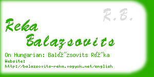 reka balazsovits business card